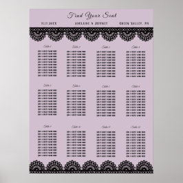 Black Snöre på Soft Lavender Anpassningsbar Sittdi Poster