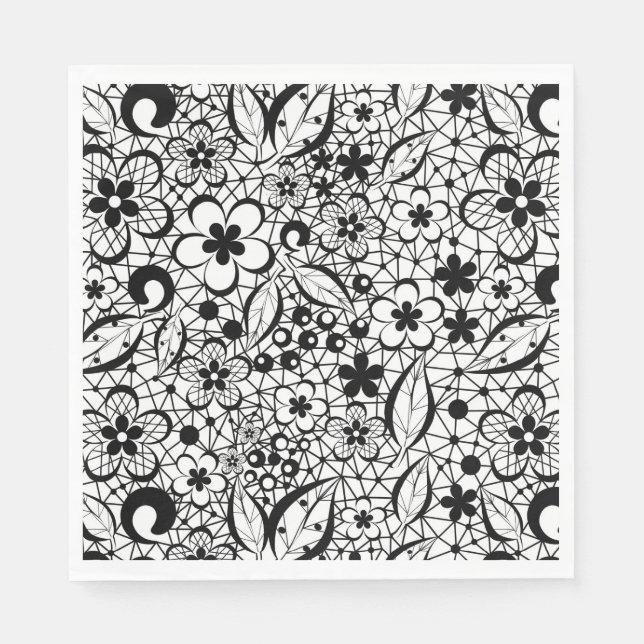 Black snöre pappersservett (Framsidan)