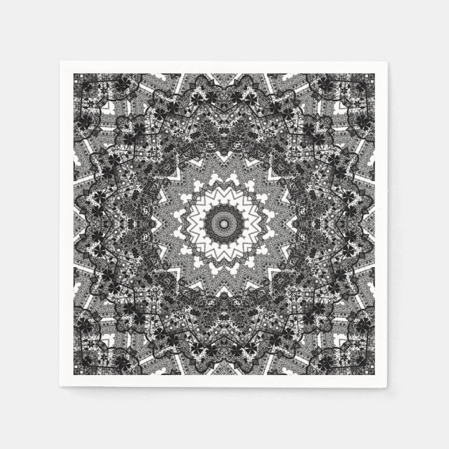 Black snöre pappersservett (Framsidan)