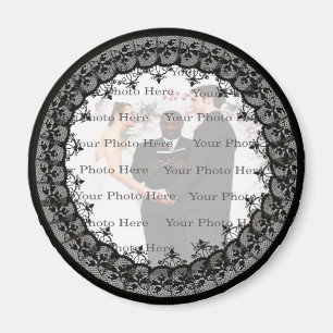 Black Snöre Photo Round Magnet