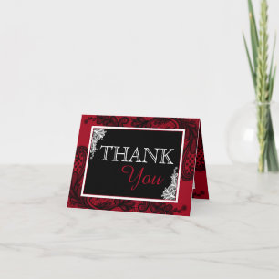 Black Snöre Red Modern Goth Tack Kort