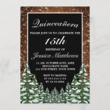 Black Snowy Forest & Wood Gräs Tiara Quinceañera
