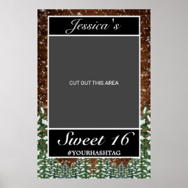 Black Snowy Wood & Forest Gräs Sweet 16 Photo Prop Poster