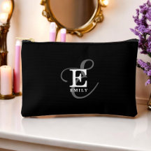 Black Snyggt Calligraphy Monogram och Namn