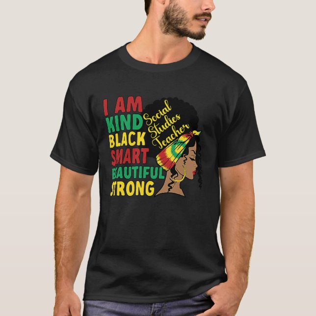 Black Social Studies Teacher African American Mela T Shirt (Framsida)