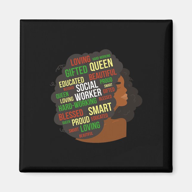 Black Social Worker African American Social Worker Magnet (Framsidan)