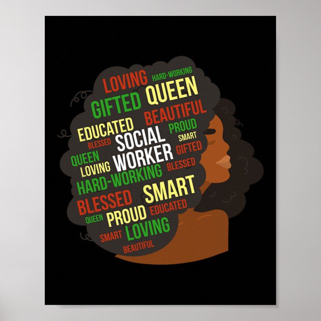 Black Social Worker African American Social Worker Poster (Framsidan)