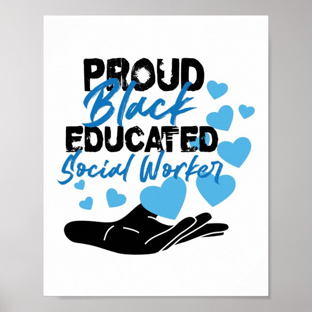 Black Social Worker Gift Mental Health Educated Poster (Framsidan)