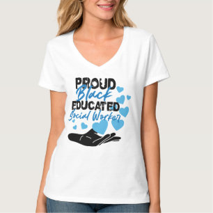 Black Social Worker Gift Mental Health Educated T Shirt