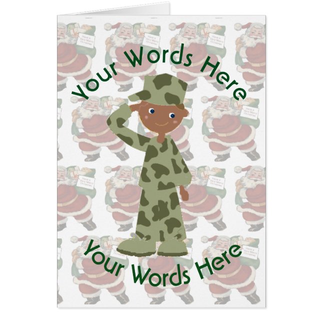 Black Soldier Anpassningsbar jul Hälsningskort (Framsidan)