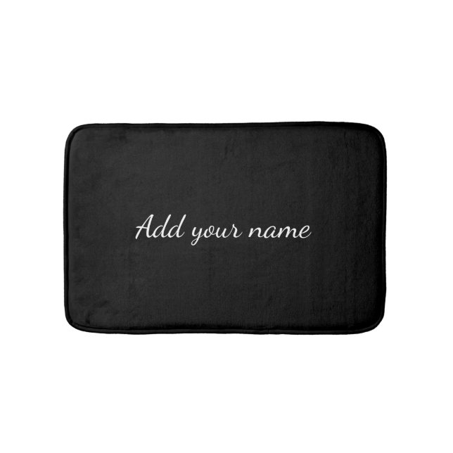 Black solid add name text message here throw pillo badrumsmatta (Framsidan)