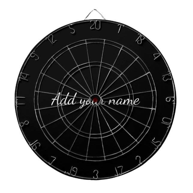 Black solid add name text message here throw pillo darttavla (Framsidan)