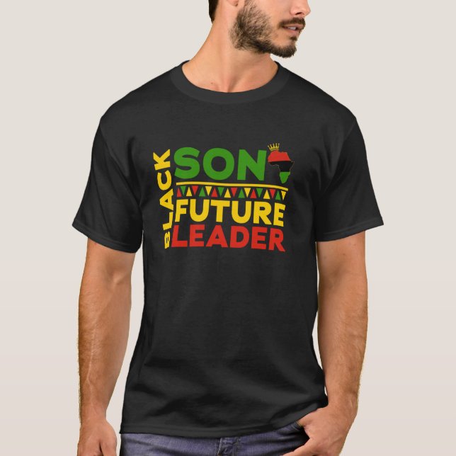 Black Son Future Leader Black History Afro African T Shirt (Framsida)