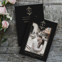 Black Sophisticate Flourish Chic Golden Initialer