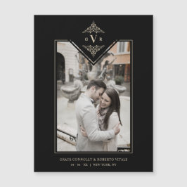 Black Sophisticate Flourish Chic Golden Initials