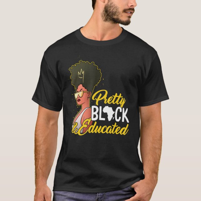 Black Söt Educated African American Black Hist T Shirt (Framsida)