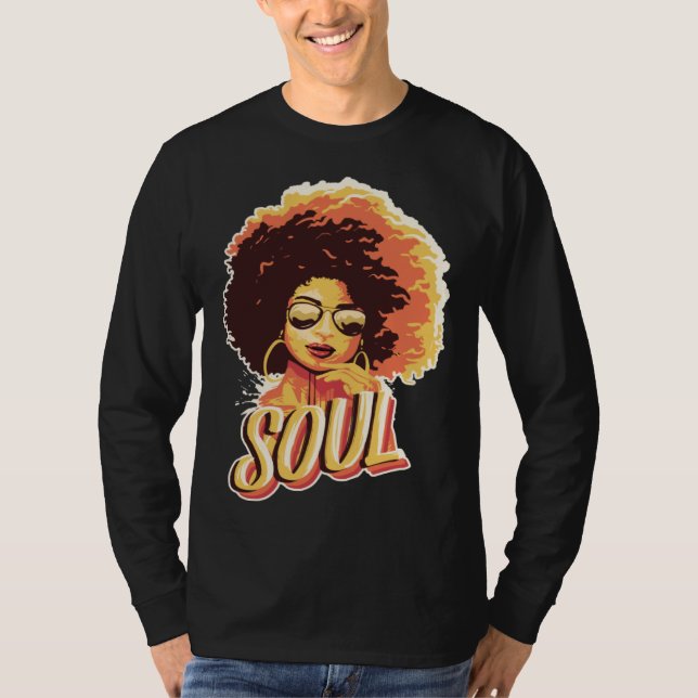 Black Soul Queen Jazz Singing Musician Soul Artist T Shirt (Framsida)
