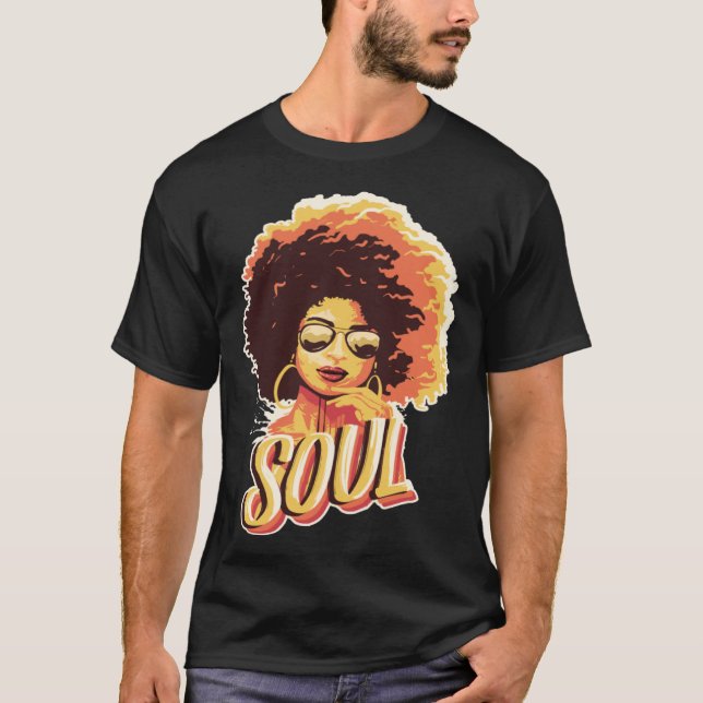 Black Soul Queen Jazz Singing Musician Soul Artist T Shirt (Framsida)