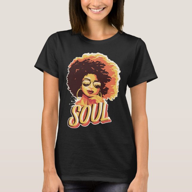 Black Soul Queen Jazz Singing Musician Soul Artist T Shirt (Framsida)
