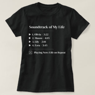 Black Soundtrack i min familj Life Kids Namn T Shirt