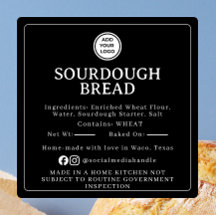 Black Sourdough Ingredient Cottage Law Sticker