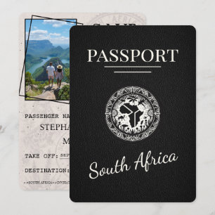 Black South Afrika Passport Spara Datumet