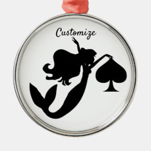 Black Spade Sjöjungfru Silhouette Thunder_Cove Julgransprydnad Metall