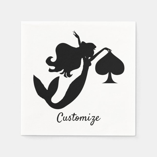 Black Spade Sjöjungfru Silhouette Thunder_Cove Pappersservett (Framsidan)