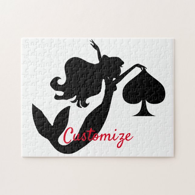 Black Spade Sjöjungfru Silhouette Thunder_Cove Pussel (Horisontell)