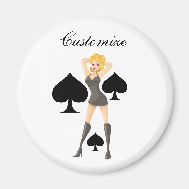 Black Spades Blonde Queen Thunder_Cove Magnet (Framsidan)