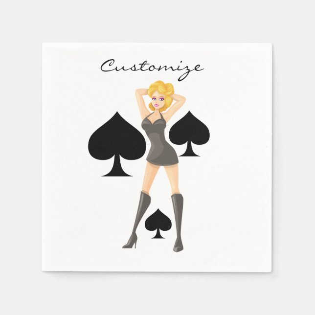 Black Spades Blonde Queen Thunder_Cove Pappersservett (Framsidan)