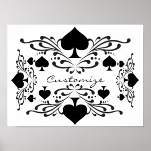 Black Spades Thunder_Cove för Tattoo-stil-Rulla Poster