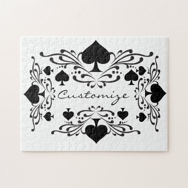 Black Spades Thunder_Cove för Tattoo-stil-Rulla Pussel (Horisontell)