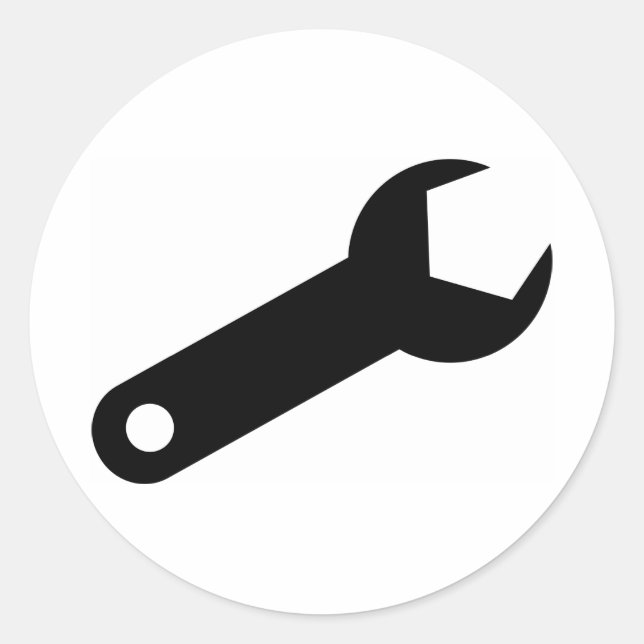 Black Spanner Runt Klistermärke (Framsida)