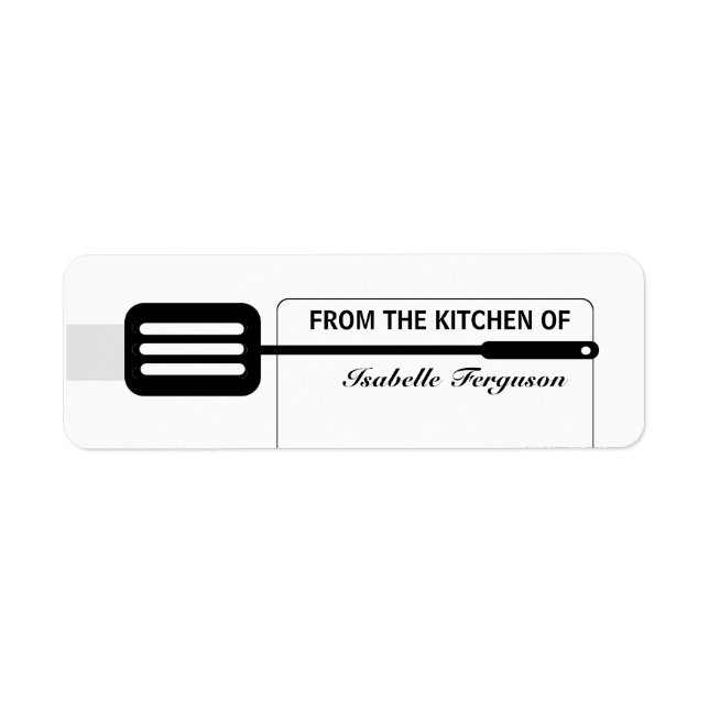 Black Spatula Kitchen Returadress Etikett (Framsidan)