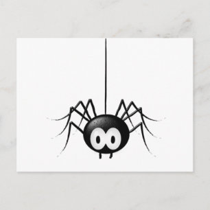 Black Spider Cute Halloween Gift Vykort