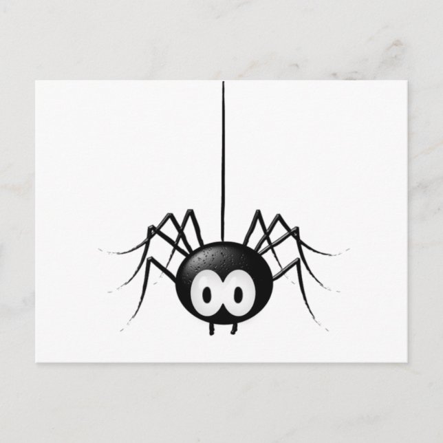 Black Spider Cute Halloween Gift Vykort (Framsida)