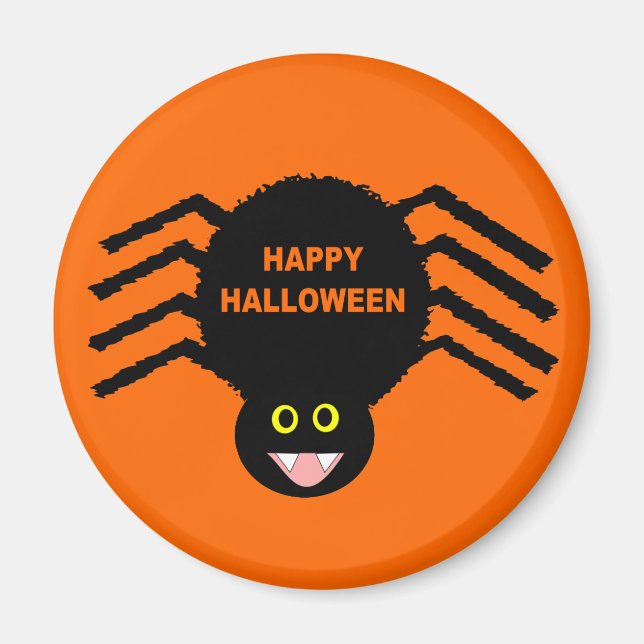 Black Spider Halloween Magnet (Framsidan)
