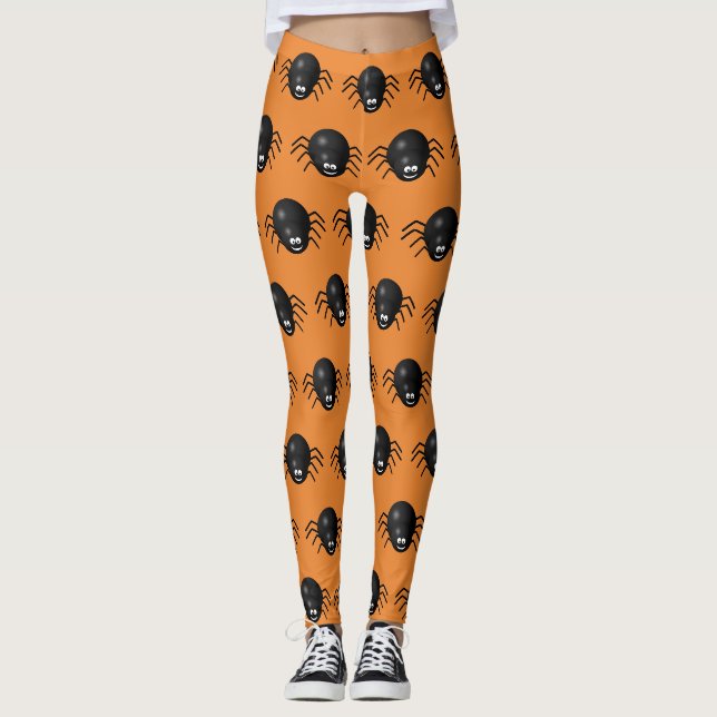 Black Spiders Halloween Leggings (Framsida)