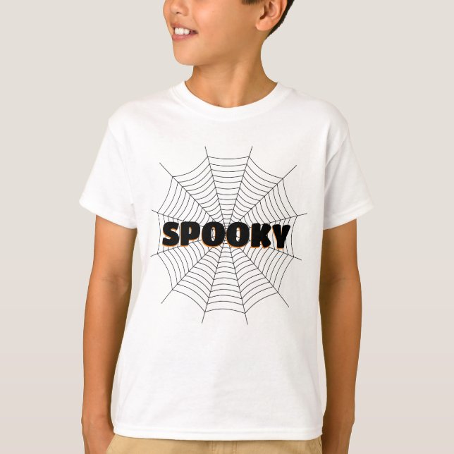 Black spindelnät Halloween Spooky T Shirt (Framsida)