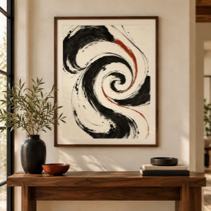 Bläck Spiral Fuga Konsttryck Poster