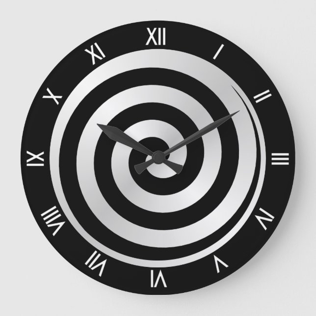 Black Spiral Hypnotic Wall Clock Stor Klocka (Framsida)