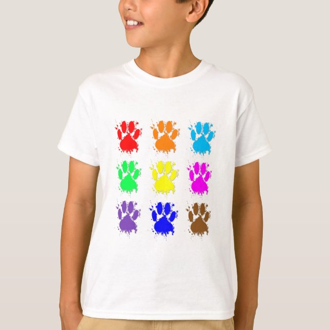 Bläck Splatter Hund Tass Mönster Tee (Framsida)
