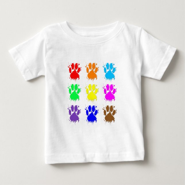 Bläck Splatter Hund Tass Mönster Tee (Framsida)