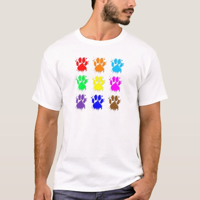 Bläck Splatter Hund Tass Mönster Tee (Framsida)