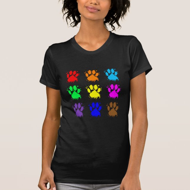 Bläck Splatter Hund Tass Mönster Tee (Framsida)