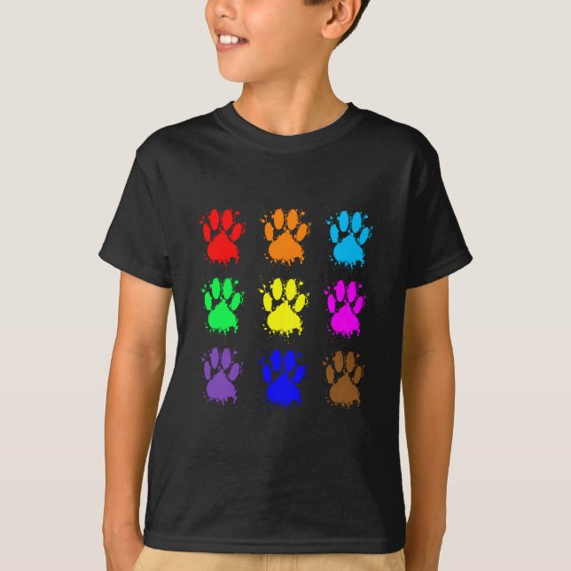 Bläck Splatter Hund Tass Mönster Tee (Framsida)