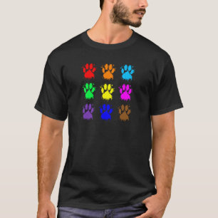 Bläck Splatter Hund Tass Mönster Tee Shirt