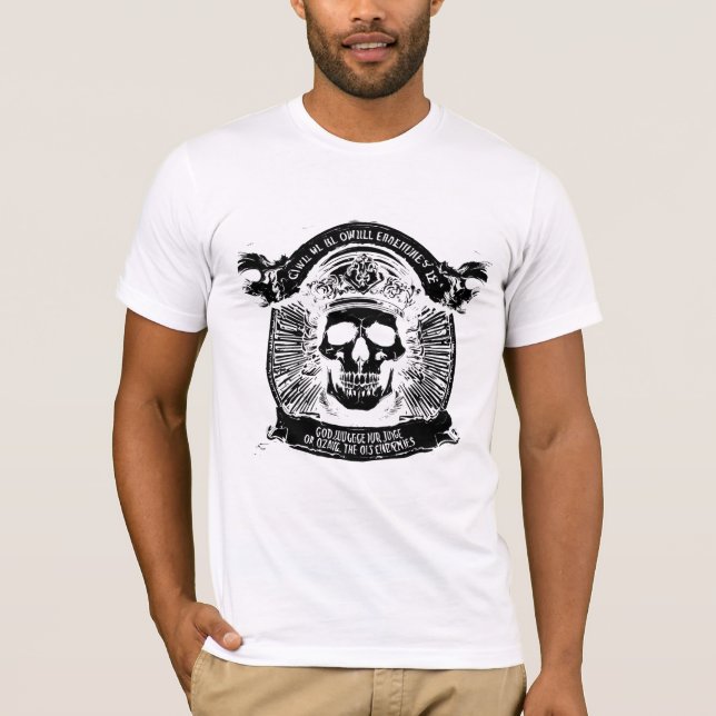 Bläck Splatter Skeleton Graphic T Shirt (Framsida)