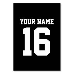 Black Sporty Team Jersey Bordsnummer